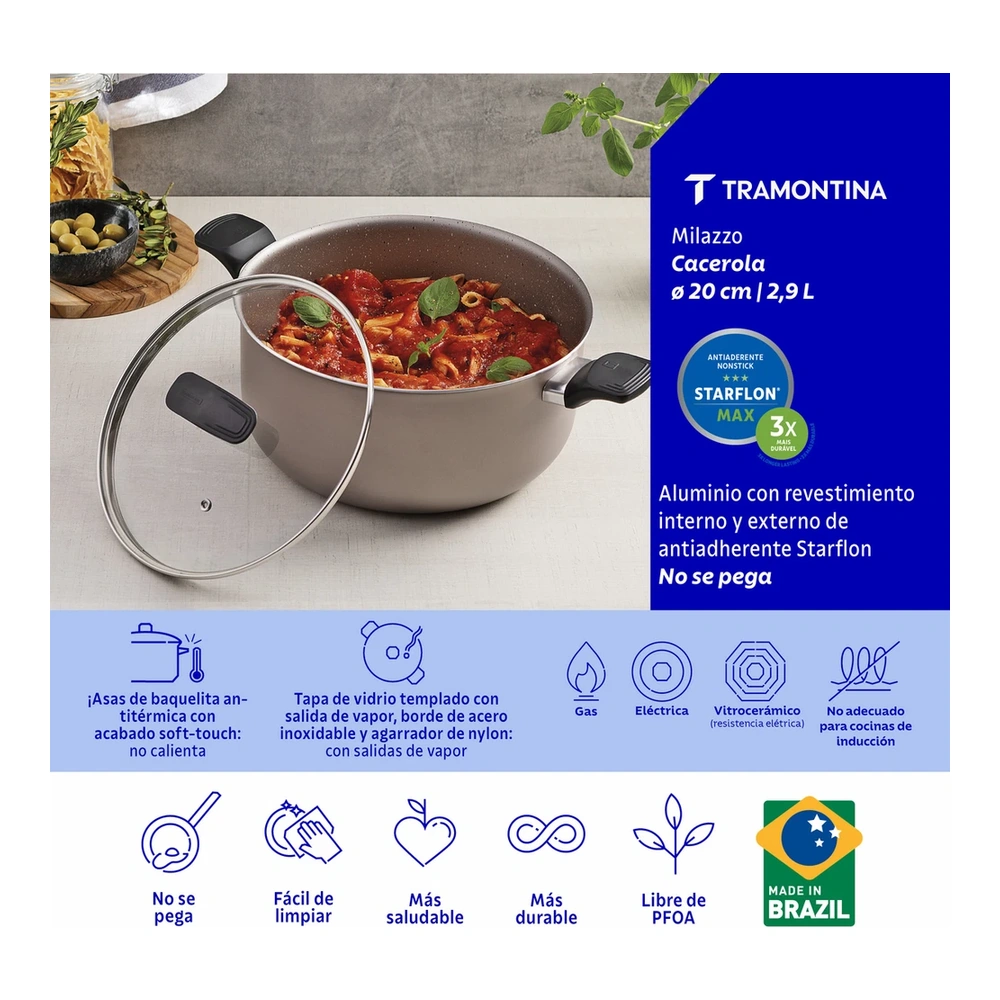 CACEROLA 20 CM MILAZULZO TRAMONTINA T285722 3