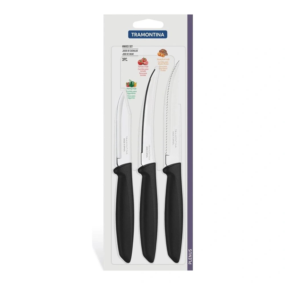 JUEGO  DE CUCHILLOS 3PZAS PLENUS TRAMONTINA T23498N 3