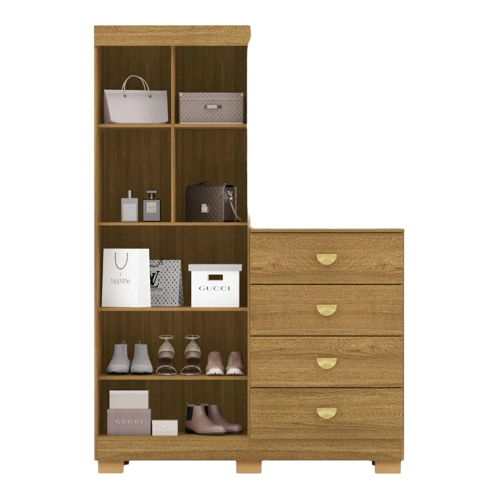 Ropero Unanime con Comoda Cristal 2 Puertas Nature 2