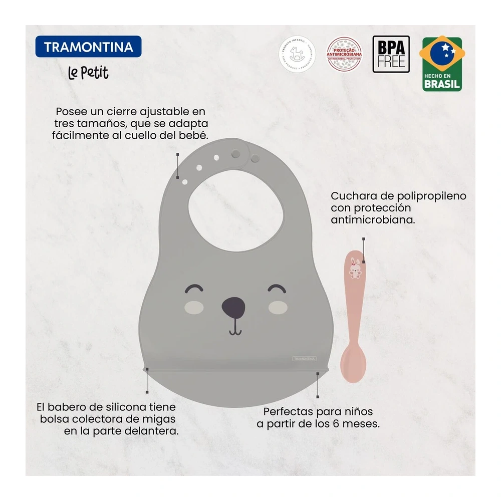 KIT BABERO + CUCHARA INFANTIL 2PZAS LE PETIT TRAMONTINA T237973 3