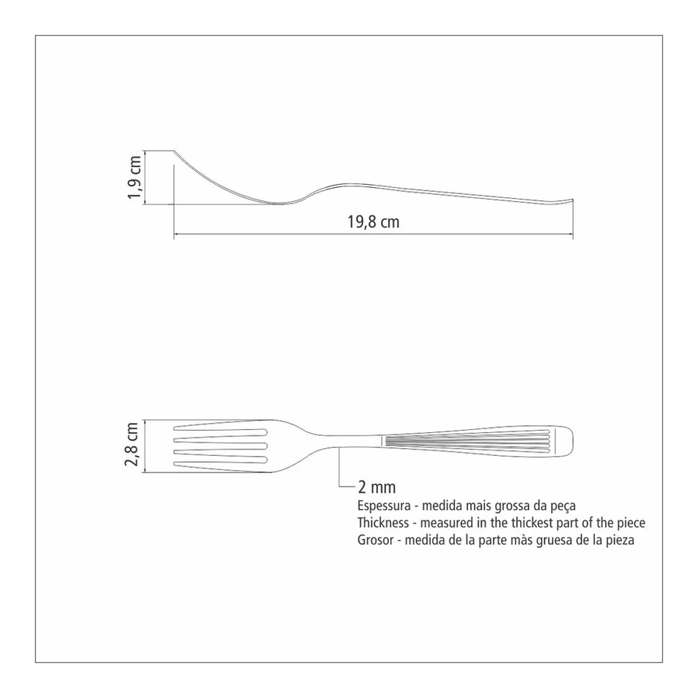 TENEDOR DE MESA ATHENAS TRAMONTINA T639402 5