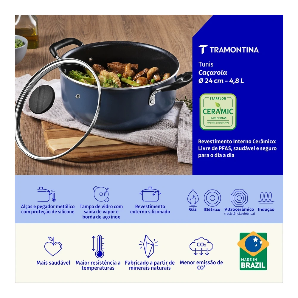 CACEROLA 24CM TUNIS TRAMONTINA T287222 5