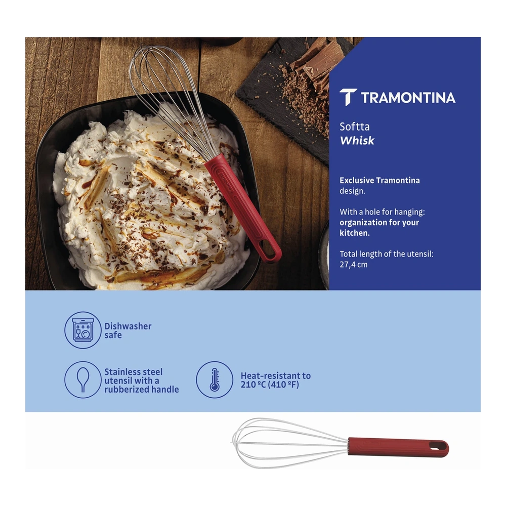 BATIDOR MANUAL SOFTTA ROJO TRAMONTINA T258592 5