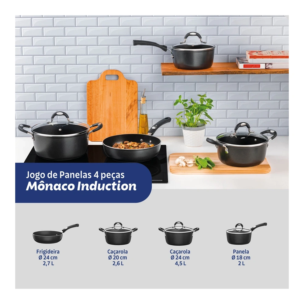 JUEGO DE COCINA 4 PZAS MONACO INDUCTION TRAMONTINA T287992 3