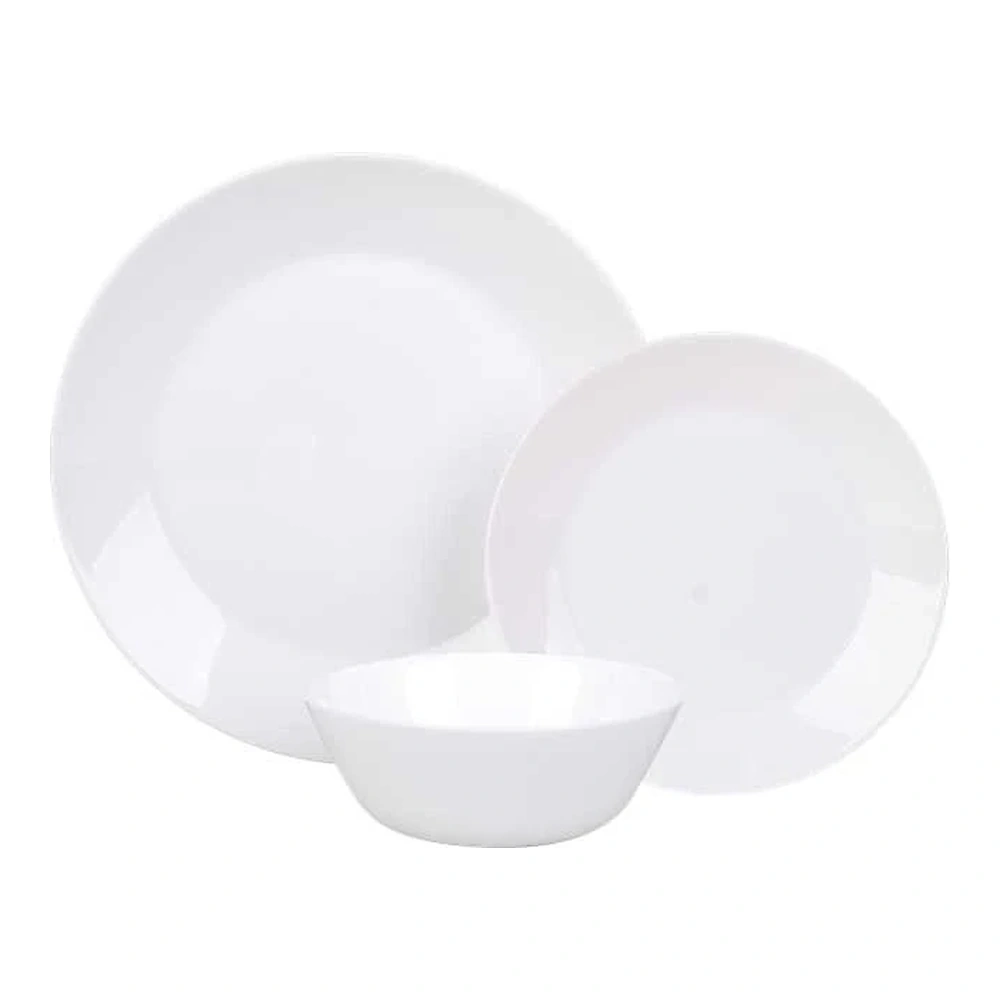Juego de platos redondos 18pzs blanco Kups