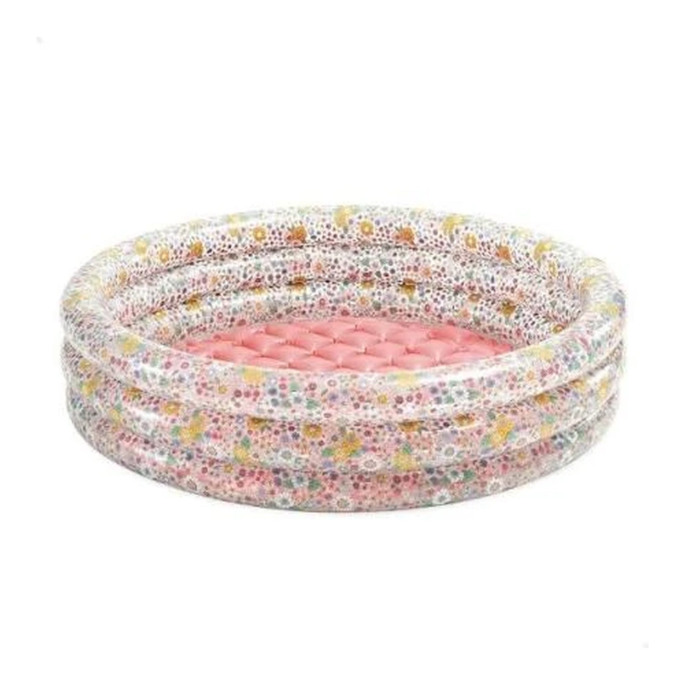 PISCINA INFLABLE DE 3 ANILLOS DISEÑOS FLORES 86X25 CM. DE 56 LITROS I58427
