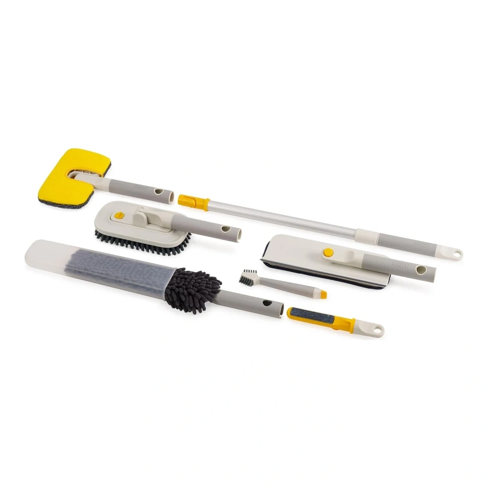 SET DE LIMPIEZA JOSEPH JOSEPH CLEANTECH DE 6 PIEZAS CON HERRAMIENTAS PRÁCTICAS Y MANGO EXTENSIBLE