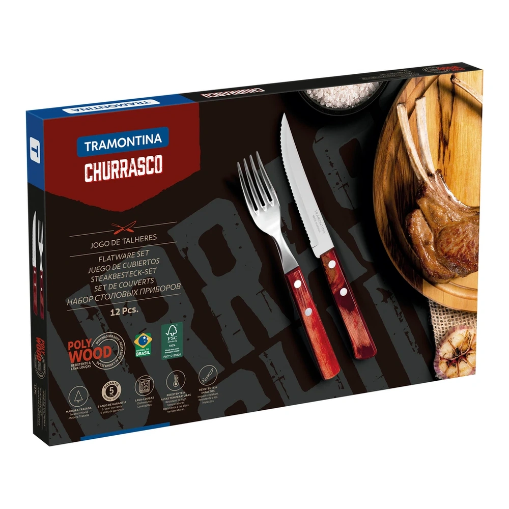 JUEGO   PARA ASADO 12 PZAS POLYOOD TRAMONTINA T211990 5