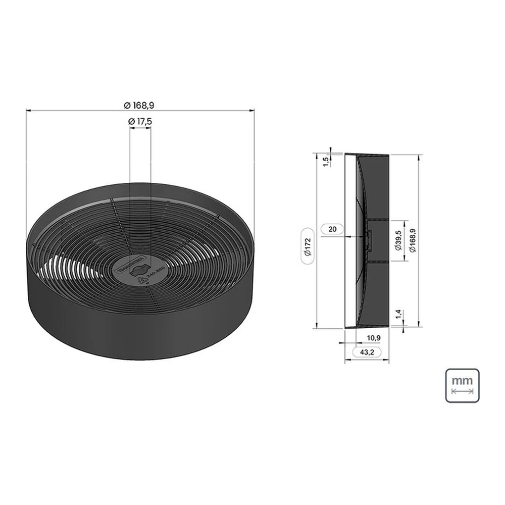 FILTRO CARBON ACTIV AMARILLOBIFRESH ROUND TRAMONTINA T945503 5