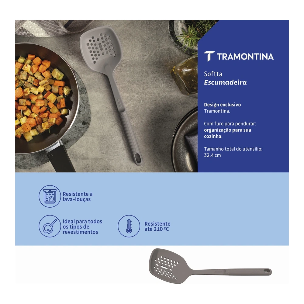 ESPUMADERA SOFTTA GRIS TRAMONTINA T258511 5