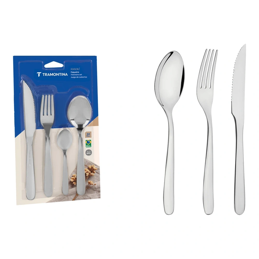 JUEGO DE CUBIERTOS 24PZAS HAVAI TRAMONTINA T669052