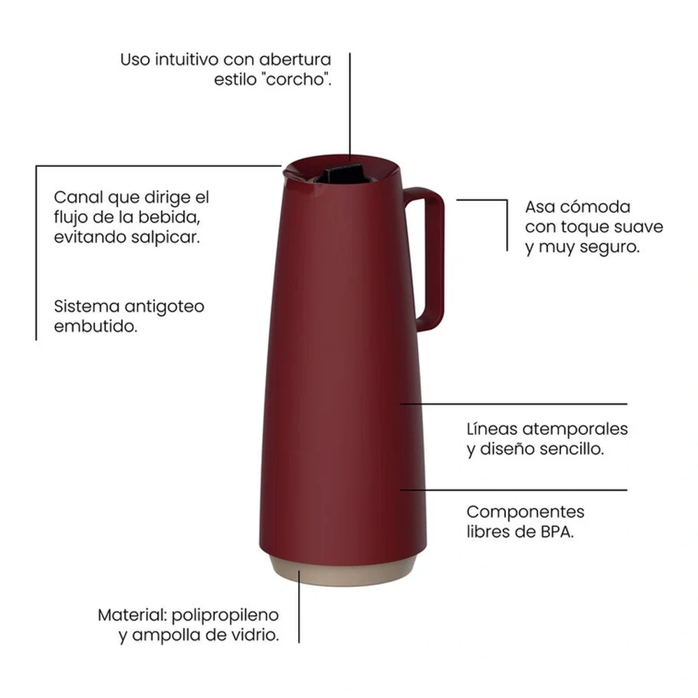 JARRA TERMICA 1L ROJA EXATA TRAMONTINA T616362 3
