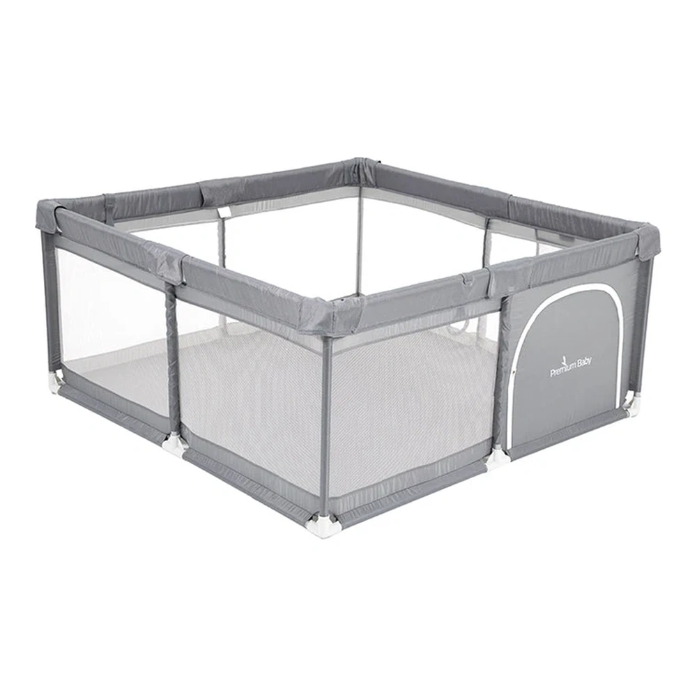 CORRAL PREMIUM BABY PELOTERO GRIS CON PELOTAS AZUL
