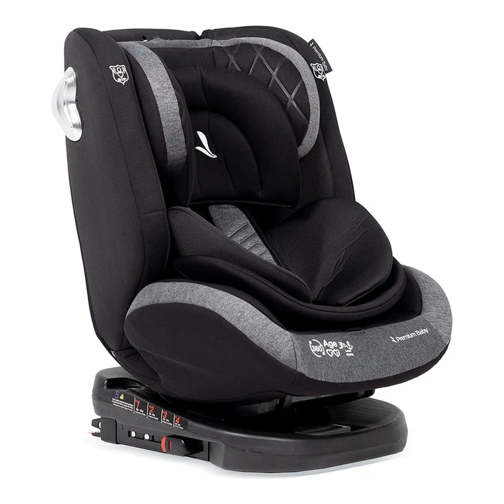 ASIENTO PARA AUTO PREMIUM BABY FIRST 360° 2.0 GRIS/NEGRO