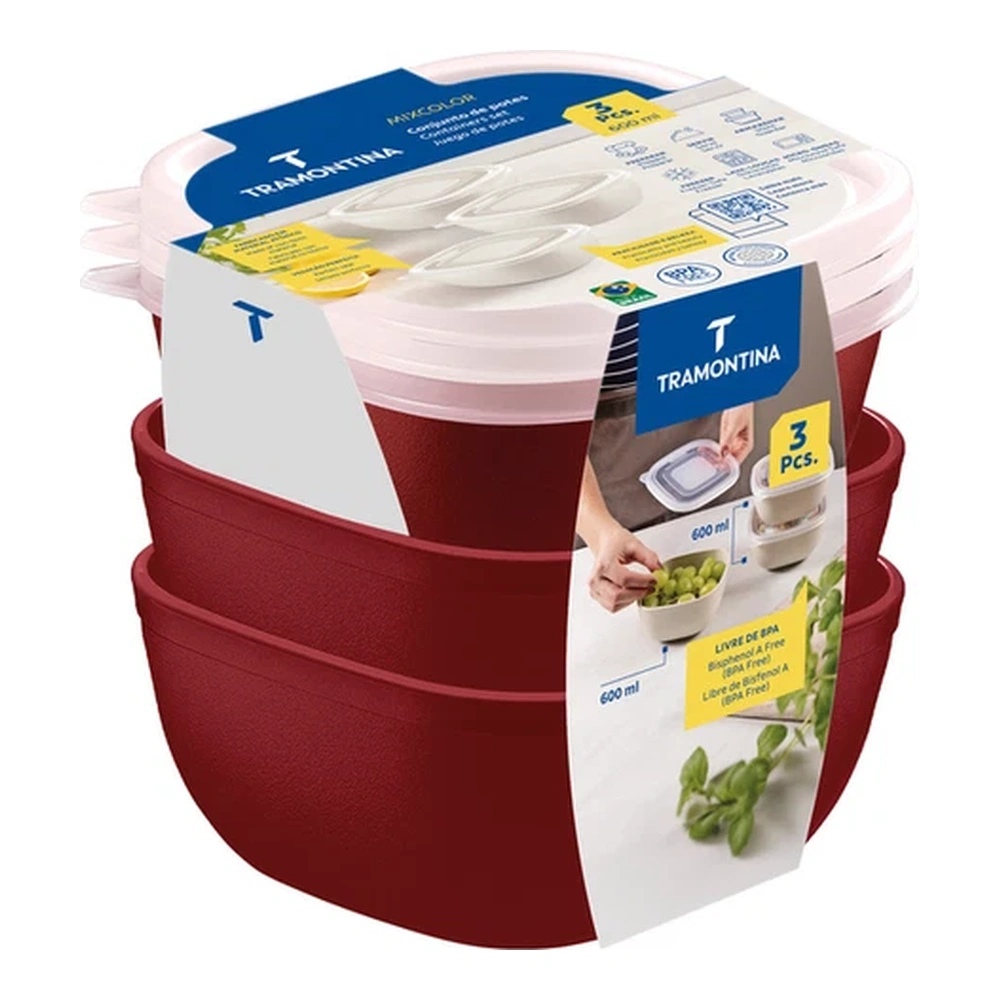 JUEGO  DE POTES 3 PZAS MIXCOLOR TRAMONTINA T250986 4
