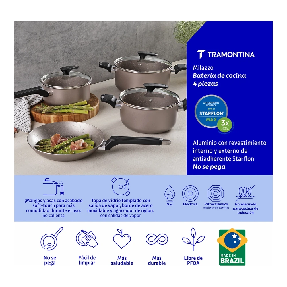 JUEGO DE COCINA 4 PZAS MILAZULZO TRAMONTINA T28599H 3