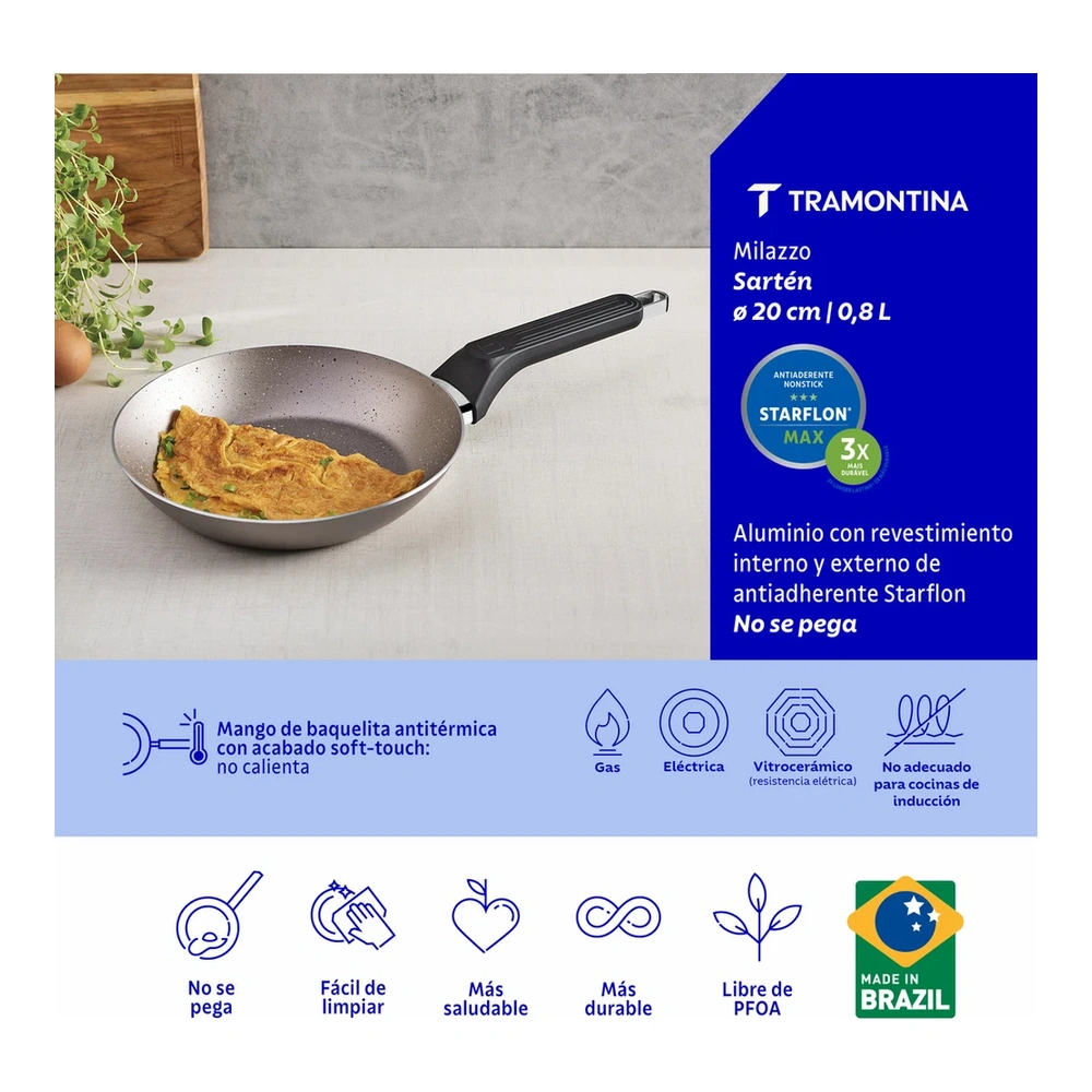 SARTEN 20CM MILAZULZO TRAMONTINA T285702 3