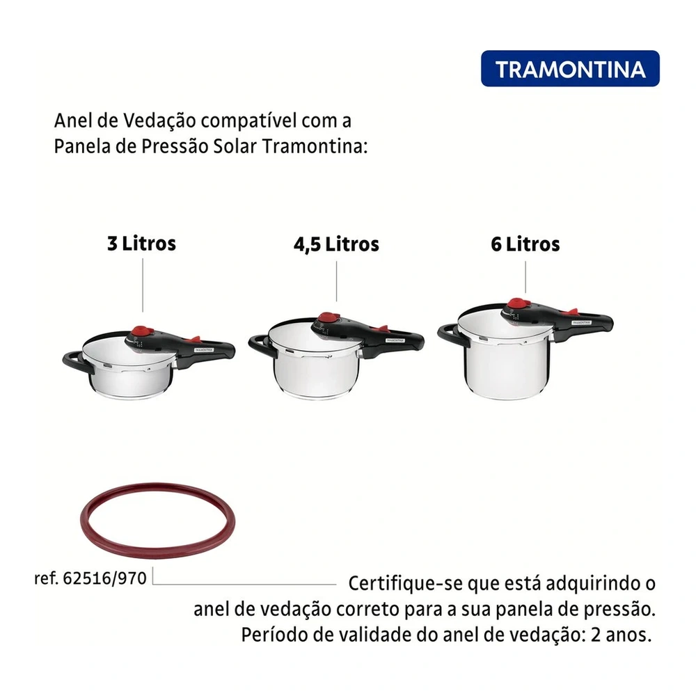 GUARNICION DE SILICONA PARA OLLA TRAMONTINA T625167 5