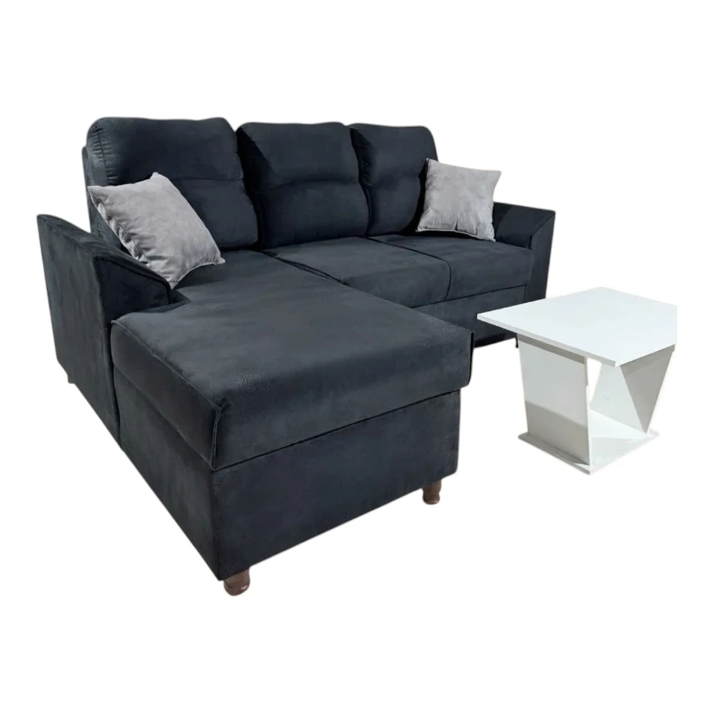 Sofá Unanime New San Lorenzo 2L + Chaise Negro