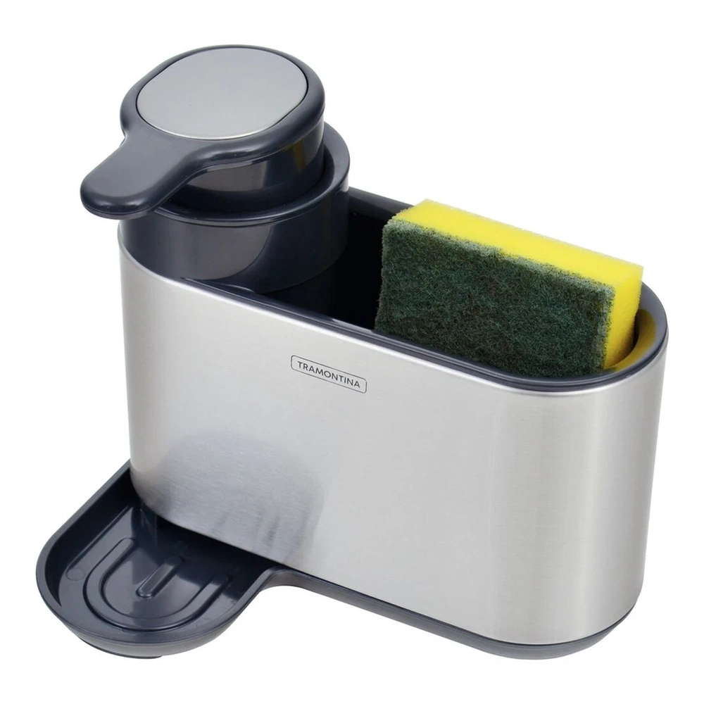 SOPORTE INOX PARA ESPONJA CON DISP DE JABON TRAMONTINA T94532A 3