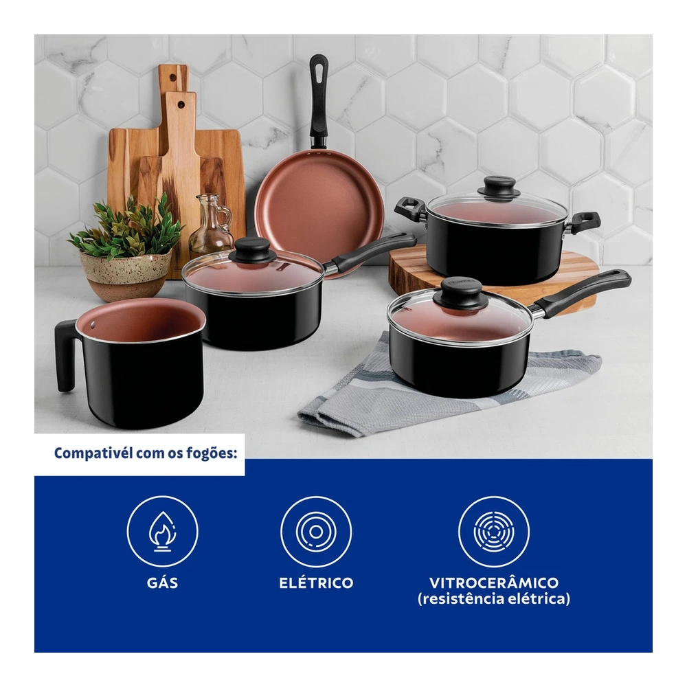 JUEGO DE COCINA 5 PZAS CARIBE TRAMONTINA T202974 5
