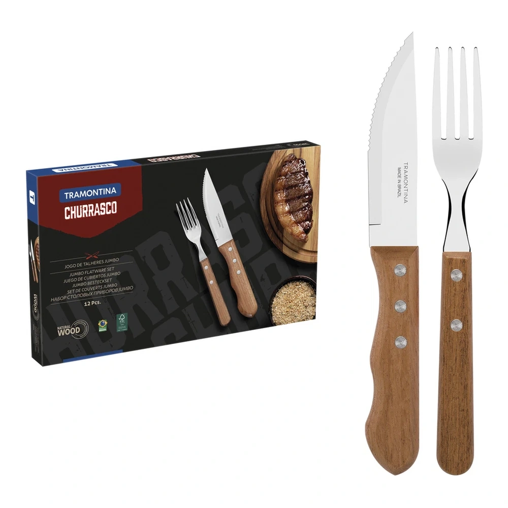 JUEGO PARA ASADO 12 PZAS DYNAMARILLOIC TRAMONTINA T223997