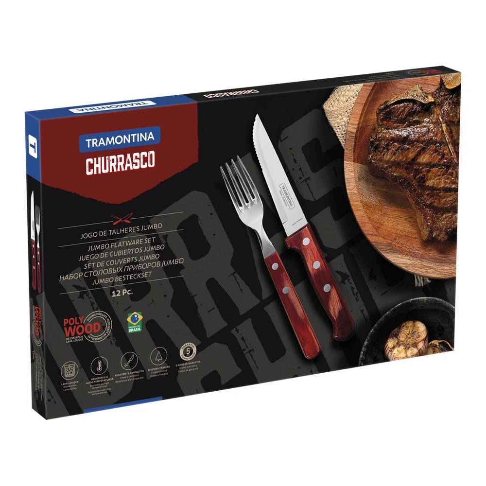JUEGO CUBIERTOS JUMBO 12 PZAS CHURRASCO TRAMONTINA T21198D 4