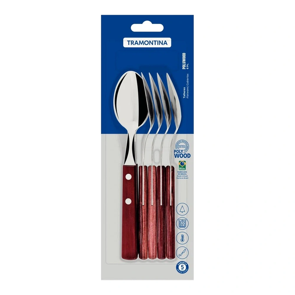 JUEGO   CUCHARAS MESA 6 PZAS POLYOOD TRAMONTINA T211033 5