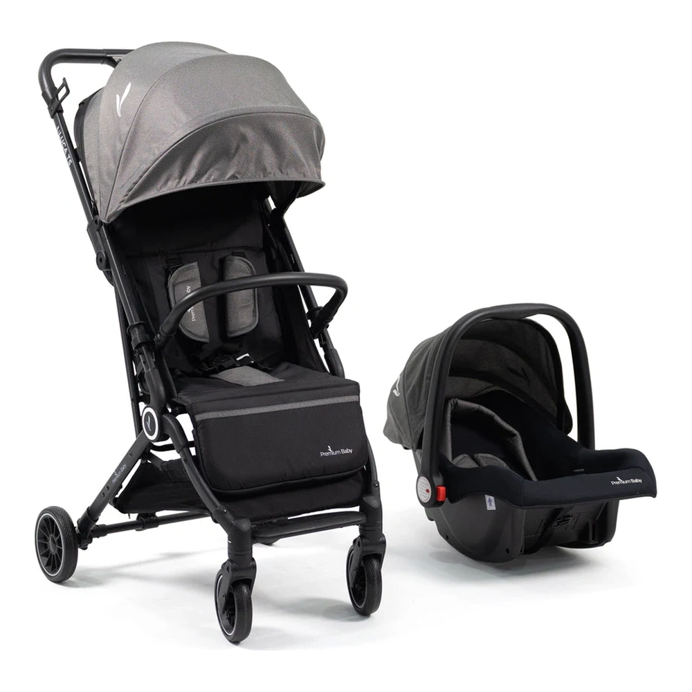 CARRITO PREMIUM BABY COMPACTO TIPO MALETA CON BABY SEAT LUCA GRIS
