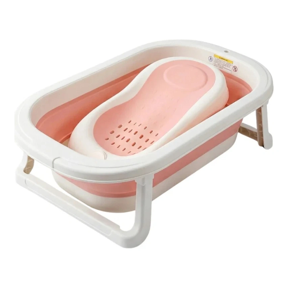 BAÑERA PLEGABLE MAMI LOVE CON TERMOMETRO ROSA