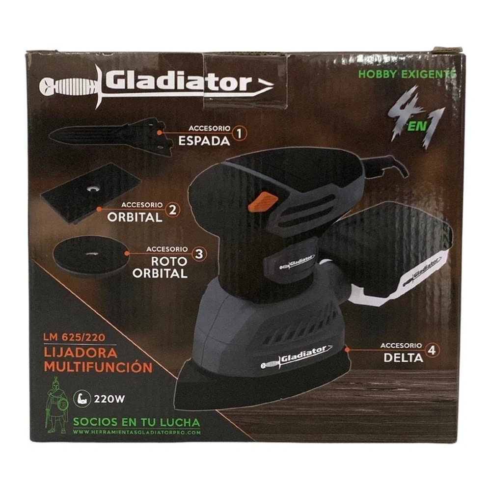 LIJADORA MULTIFUNCIÓN 4 EN 1 GLADIATOR 220W 220V 50 60HZ 12000RPM 5