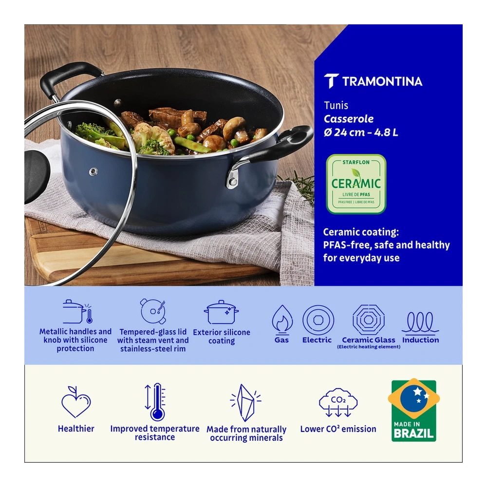 CACEROLA 24CM TUNIS TRAMONTINA T287222 4