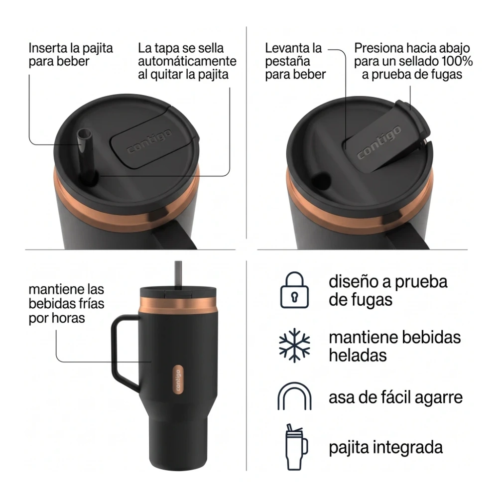 VASO TÉRMICO CONTIGO SNAPSEAL 887ML — REGALIZ BRONCE 3