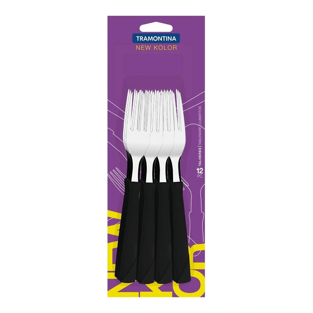 JUEGO  TENEDORES MESA 12PZAS NE KOLOR TRAMONTINA T231621 3