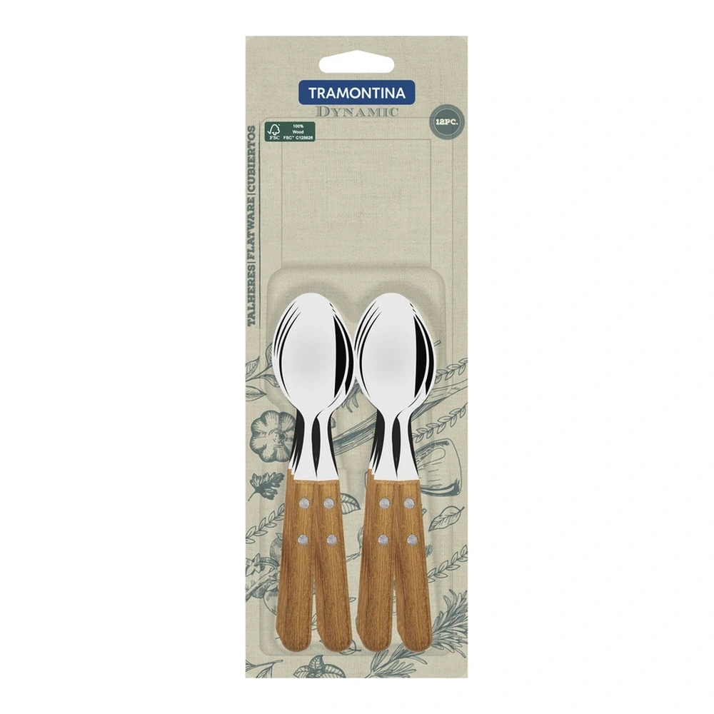 JUEGO  CUCHARAS TE 12 PZAS DYNAMARILLOIC TRAMONTINA T22307 4