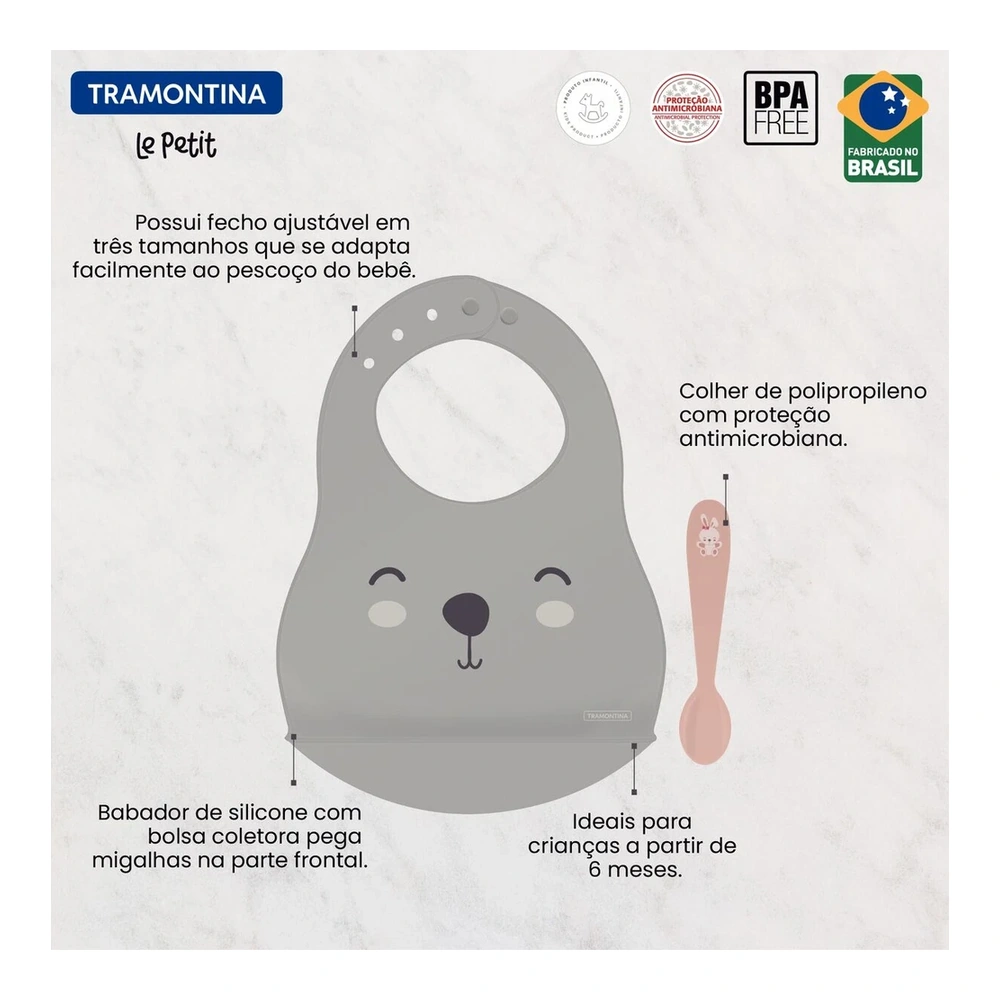 KIT BABERO + CUCHARA INFANTIL 2PZAS LE PETIT TRAMONTINA T237973 5