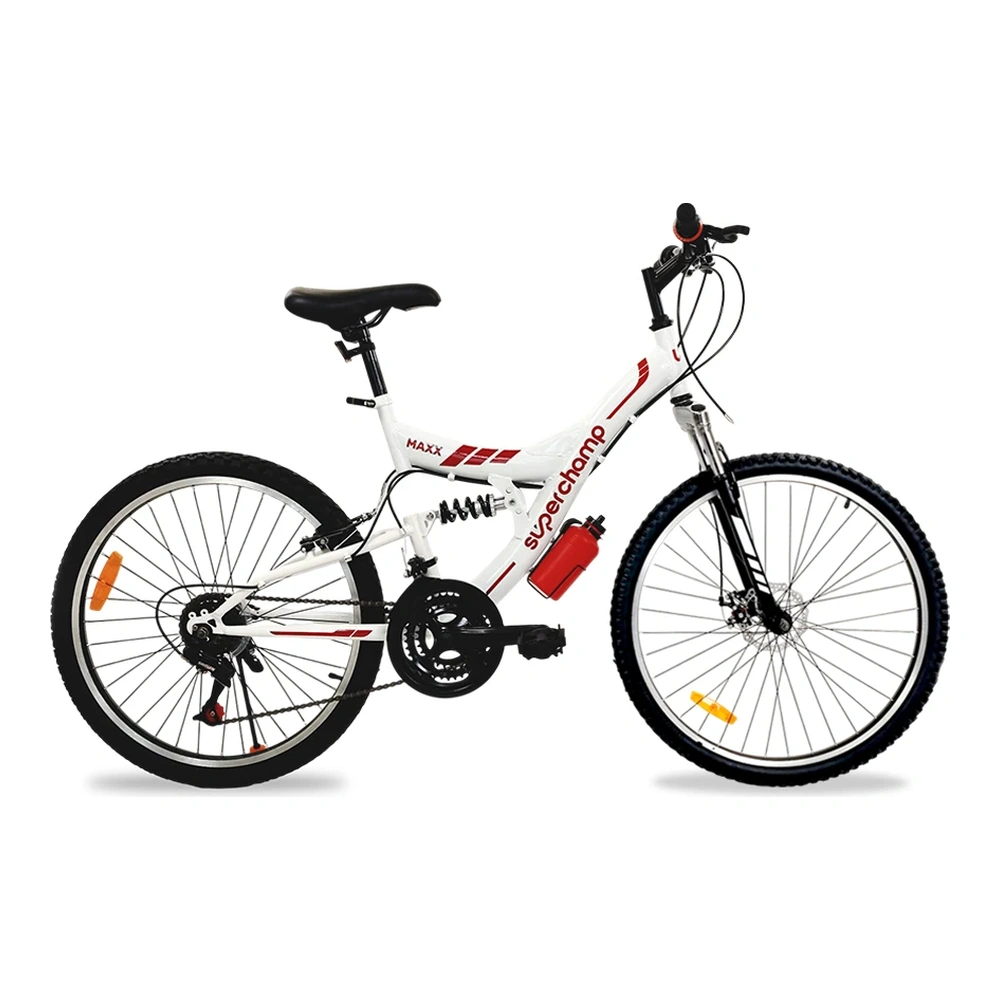 BICICLETA SUPERCHAMP MAXX DOBLE SUSP. 29 BLANCO/ROJO