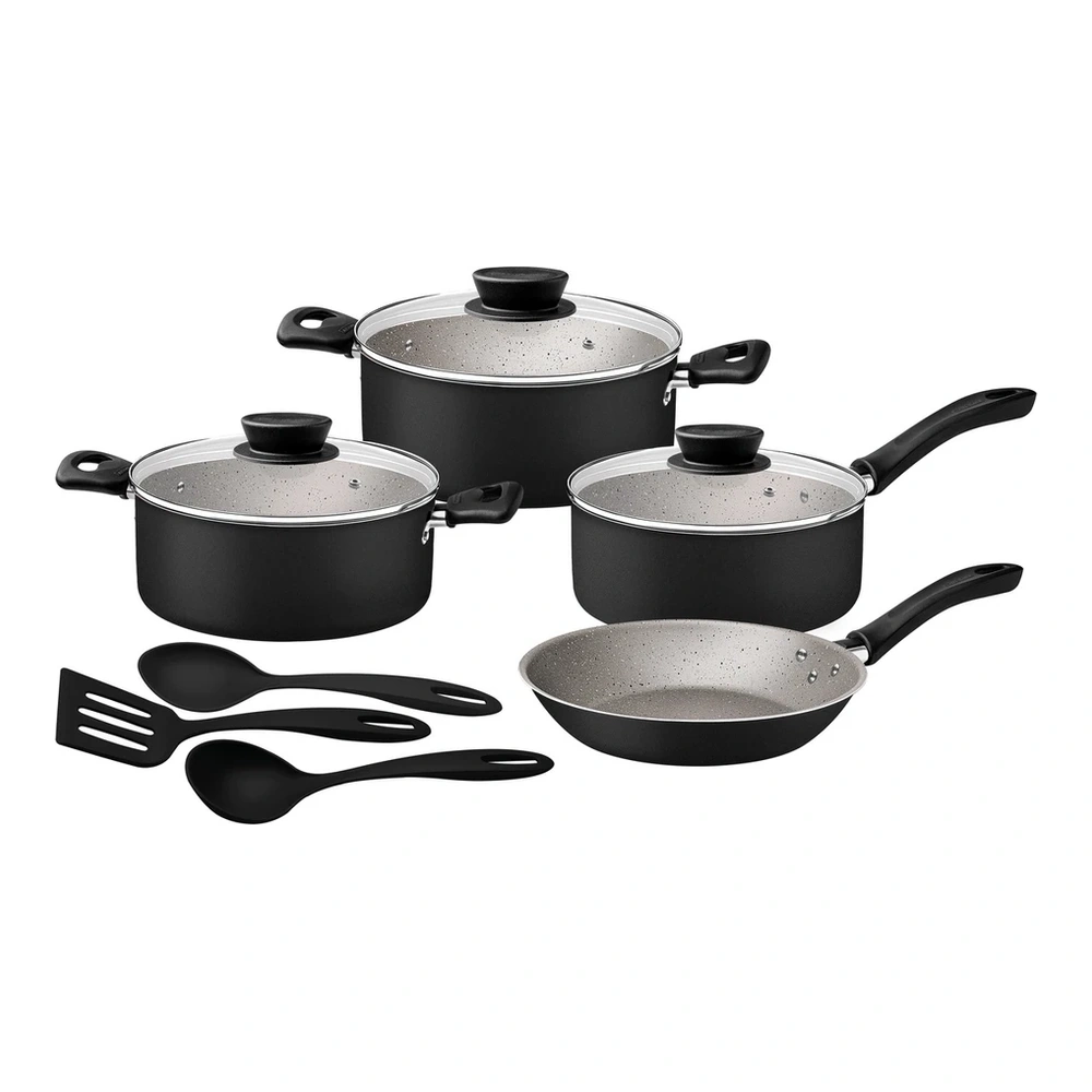 JUEGO DE COCINA 10 PZAS NEGRO TRAMONTINA T278981 2