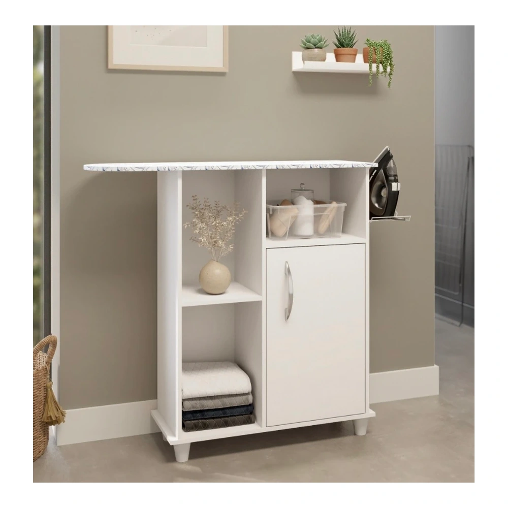 MESA PLANCHAR MOVELMAX 1 PUERTA FLORA BLANCO