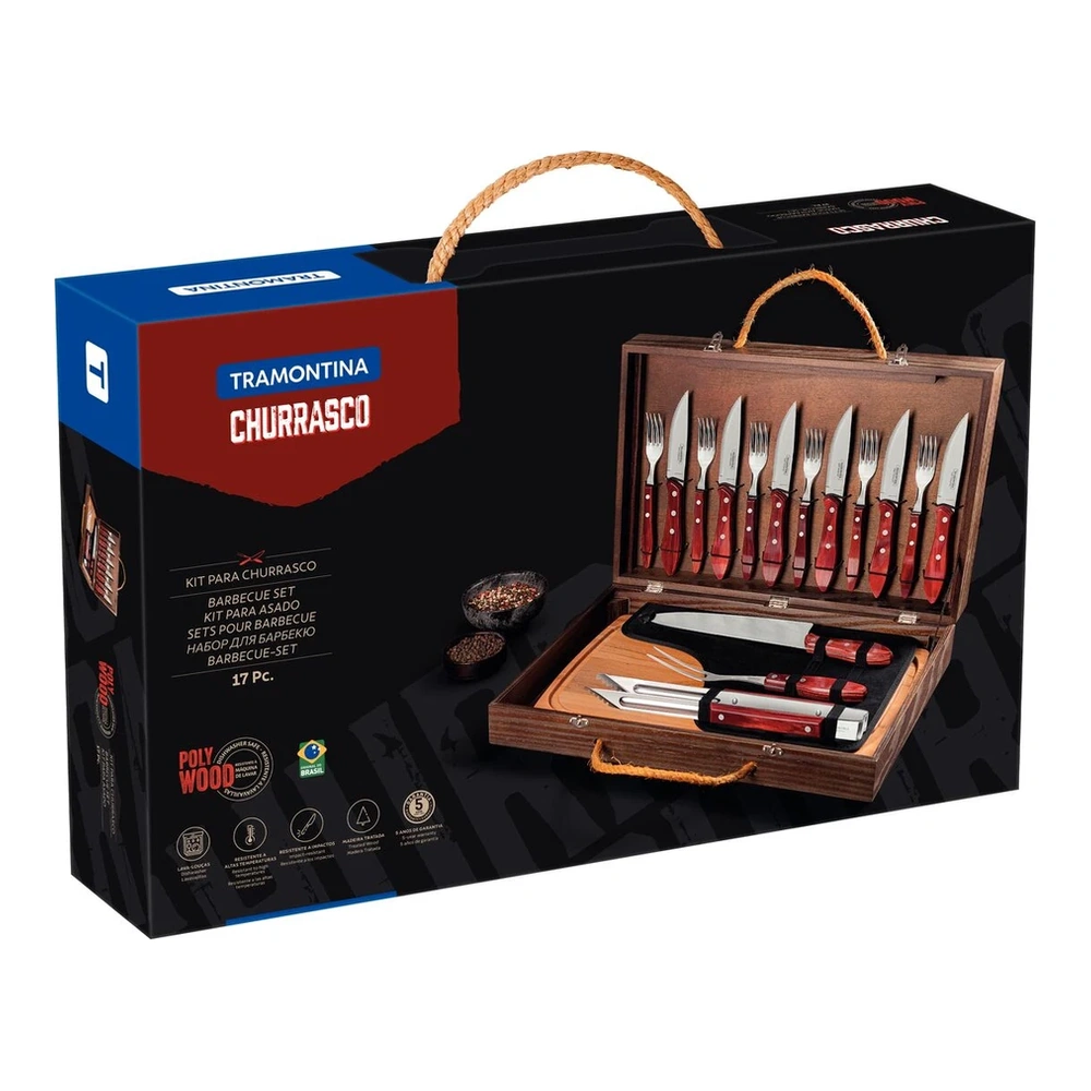 JUEGO   PARA ASADO 17 PZAS POLYOOD TRAMONTINA T211987 3