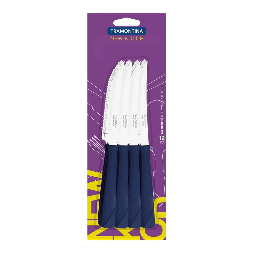 JUEGO  CUCHILLOS ASADO 12PZAS NE KOLOR TRAMONTINA T231602 3