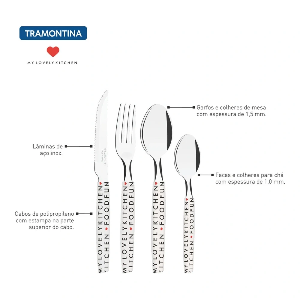 JUEGO  DE CUBIERTOS 16 PZAS MY LOVEL TRAMONTINA T29899U 5