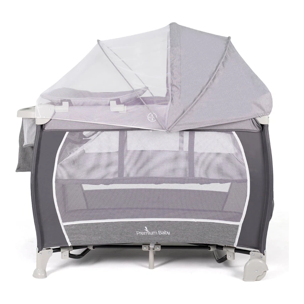 CUNA CORRALITO PREMIUM BABY AUSTIN GRIS CON CAMBIADOR 2