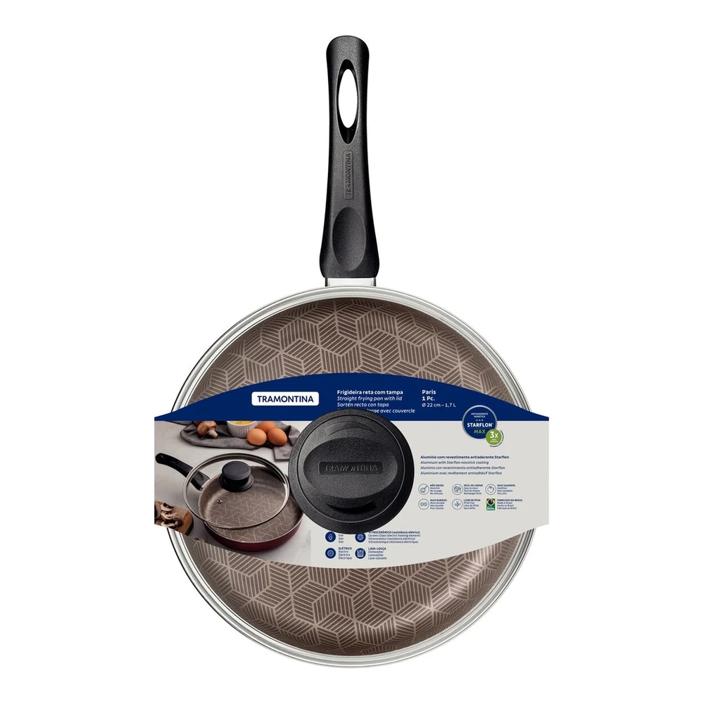 SARTEN RENTANGULARA CON TAPA 22 CM PARIS TRAMONTINA T285052 5