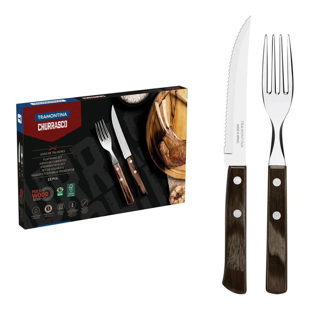 JUEGO   PARA ASADO 12 PZAS POLYOOD TRAMONTINA T21199X 2
