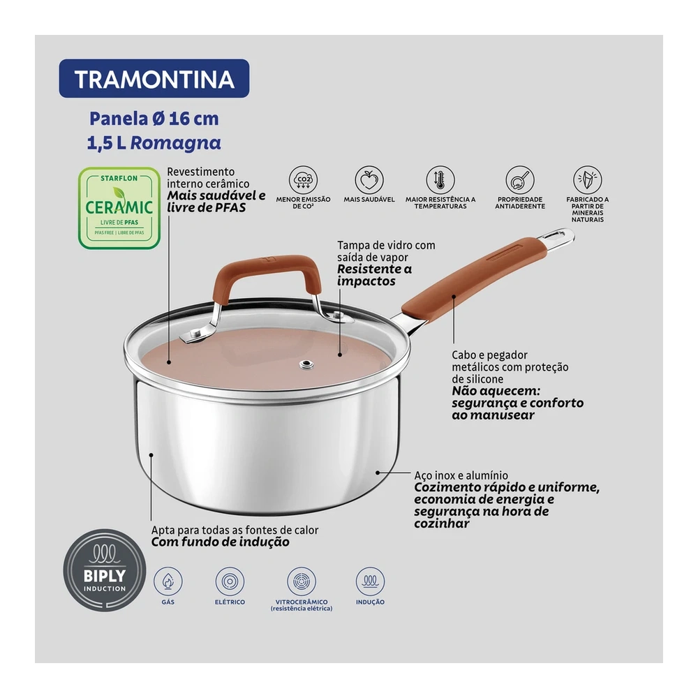 OLLA 16CM ROMAGNA TRAMONTINA T287435 5