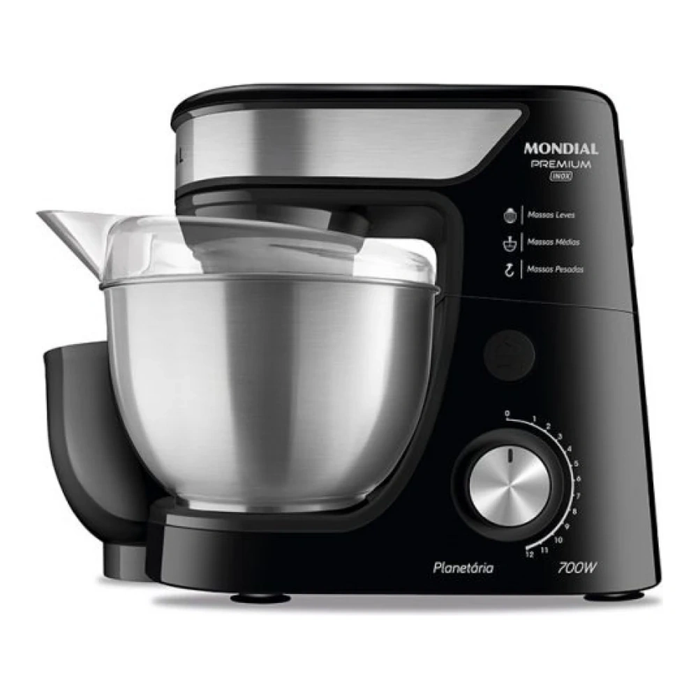 BATIDORA PLANETARIA MONDIAL 700W PREMIUM INOX - 2 BOLS - NEGRO