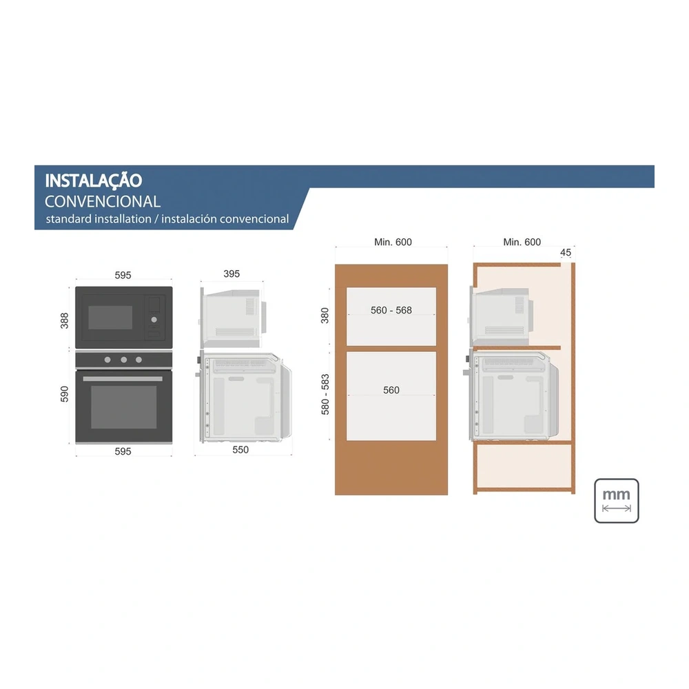 HORNO ELECTRICO INOX BASIC 60 F3 BTB TRAMONTINA T948681 4