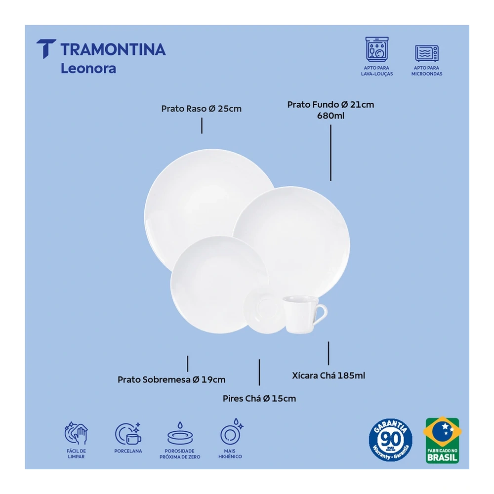 LEONORA VAJILLA DE 20 PZAS  TRAMONTINA T96010C 4