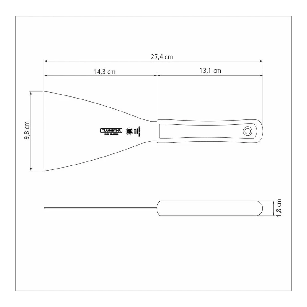 ESPATULA HAMARILLOBURGUESA 5X4 PROFISSI TRAMONTINA T24672 5